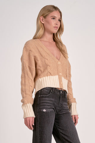 Elan Two Tone Sweater Cardigan