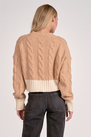 Elan Two Tone Sweater Cardigan