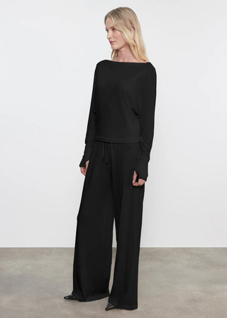Enza Costa Cashmere Jersey Drawcord Pants