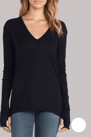 Enza Costa Cashmere Loose V Sweater - Premium Shirts & Tops at Lonnys NY - Just $225! Shop Womens clothing now