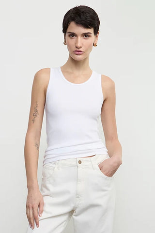 Enza Costa Cotton Ribbed Scoop Tank - Premium clothing at Lonnys NY - Just $125! Shop Womens clothing now