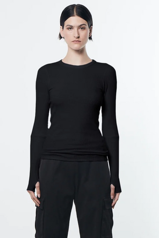 Enza Costa Cuffed L/S Crew - Premium Shirts & Tops at Lonnys NY - Just $165! Shop Womens clothing now