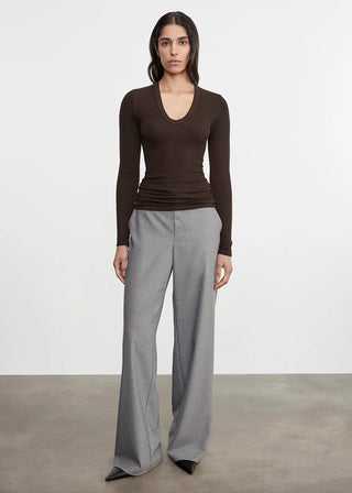 Enza Costa Silk Ribbed U Neck Shirt