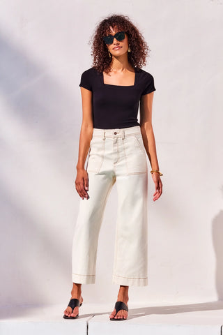 Fifteen Twenty Mindy Square Neck Tee Shirt - Premium clothing at Lonnys NY - Just $77! Shop Womens clothing now