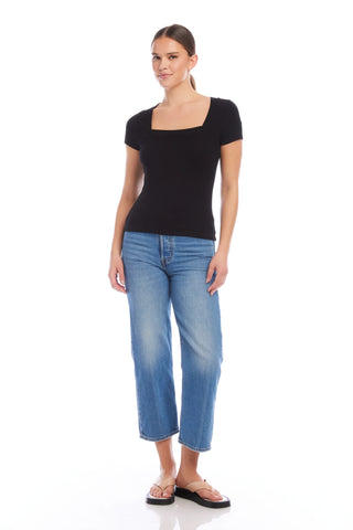 Fifteen Twenty Mindy Square Neck Tee Shirt - Premium clothing at Lonnys NY - Just $77! Shop Womens clothing now