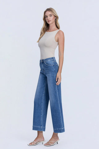Flying Monkey Let It Rain High Rise Crop Trouser Wide Leg Jeans