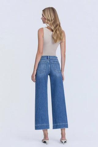 Flying Monkey Let It Rain High Rise Crop Trouser Wide Leg Jeans