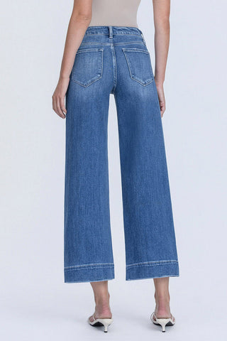 Flying Monkey Let It Rain High Rise Crop Trouser Wide Leg Jeans