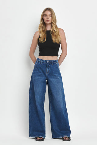 Flying Monkey Arosa Pleated Wide Leg Jeans - Premium clothing at Lonnys NY - Just $94! Shop Womens clothing now