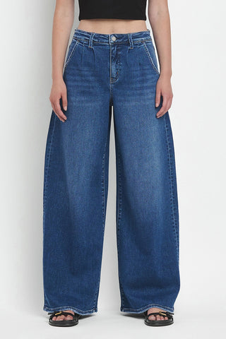 Flying Monkey Arosa Pleated Wide Leg Jeans - Premium clothing at Lonnys NY - Just $94! Shop Womens clothing now