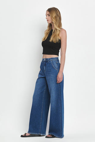 Flying Monkey Arosa Pleated Wide Leg Jeans - Premium clothing at Lonnys NY - Just $94! Shop Womens clothing now