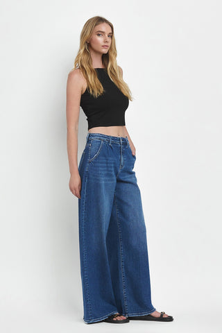 Flying Monkey Arosa Pleated Wide Leg Jeans - Premium clothing at Lonnys NY - Just $94! Shop Womens clothing now