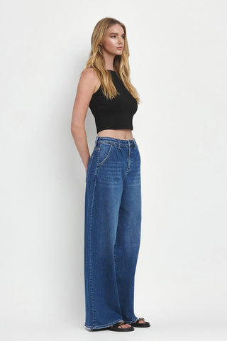 Flying Monkey Arosa Pleated Wide Leg Jeans - Premium clothing at Lonnys NY - Just $94! Shop Womens clothing now