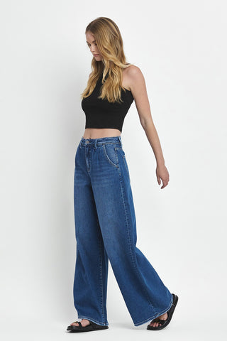 Flying Monkey Arosa Pleated Wide Leg Jeans - Premium clothing at Lonnys NY - Just $94! Shop Womens clothing now