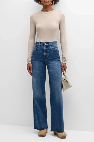 Frame Le Slim Palazzo Raw Hem Jeans - Premium clothing at Lonnys NY - Just $278! Shop Womens clothing now