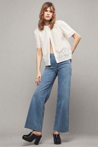 Frame Le Slim Palazzo Raw Hem Jeans - Premium Jeans at Lonnys NY - Just $268! Shop Womens clothing now