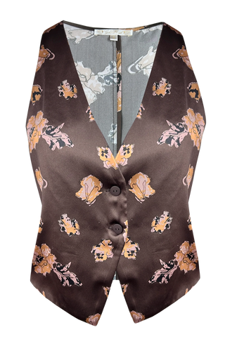 Gold Hawk Silk Vest - Premium clothing at Lonnys NY - Just $214! Shop Womens clothing now