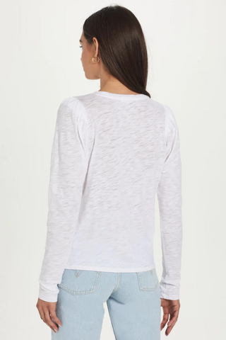 Goldie LONG SLEEVE PUFF SHOULDER TEE - Premium Shirts & Tops at Lonnys NY - Just $125! Shop Womens clothing now