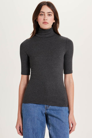 Goldie Ribbed Half Sleeve Turtleneck