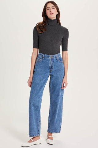 Goldie Ribbed Half Sleeve Turtleneck