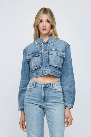Hidden Rebel Cropped Cargo Jacket - Premium clothing at Lonnys NY - Just $104! Shop Womens clothing now