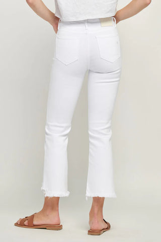 Hidden Happi Crop Flare Frayed Hem Jeans - Premium clothing at Lonnys NY - Just $82! Shop Womens clothing now