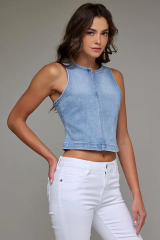 Hidden Denim Bodycon Tank Top