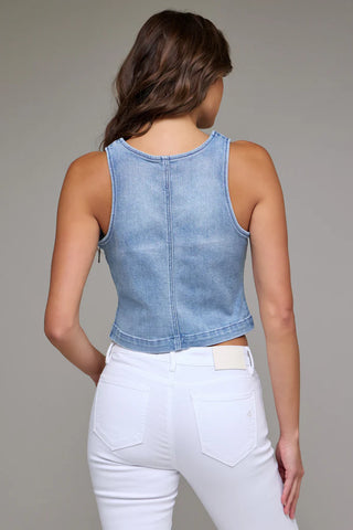 Hidden Denim Bodycon Tank Top