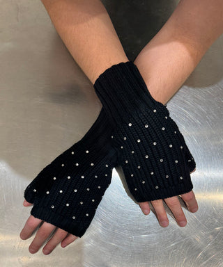 Minnie Rose Rhinestone Fingerless Gloves