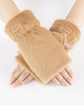 IScarf Teddy Fleece Fingerless Gloves