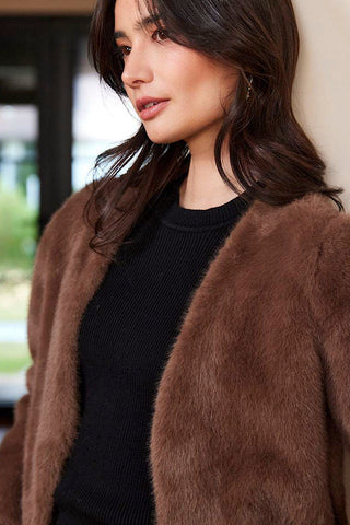 Karen Kane Reversible Faux Fur Jacket