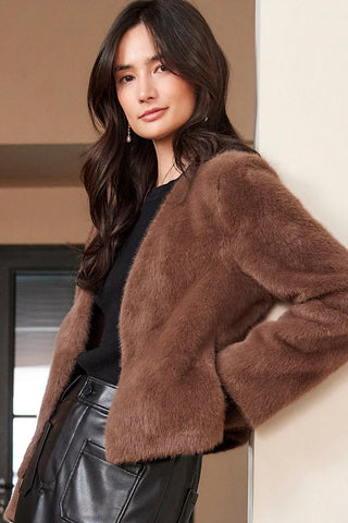 Karen Kane Reversible Faux Fur Jacket