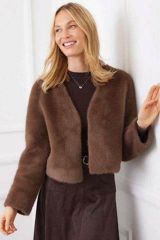Karen Kane Reversible Faux Fur Jacket