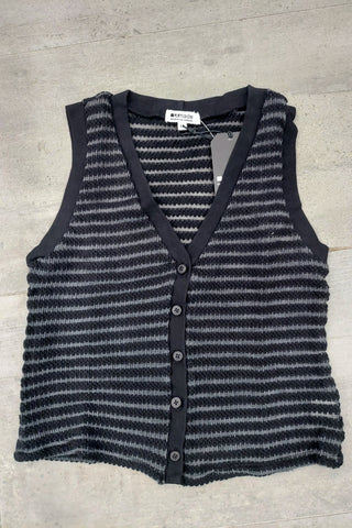 LA Made Sweater Stripe Button Up Tank - Premium clothing at Lonnys NY - Just $93! Shop Womens clothing now