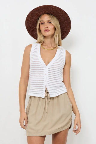 LA Made Sweater Stripe Button Up Tank - Premium clothing at Lonnys NY - Just $93! Shop Womens clothing now