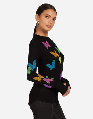 Lauren Moshi McKinley Neon Butterfly Top