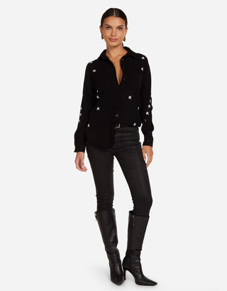 Lauren Moshi Sloane Only Rock N Roll Buttdown Down Shirt