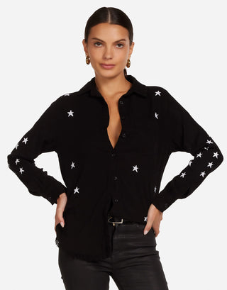 Lauren Moshi Sloane Only Rock N Roll Buttdown Down Shirt