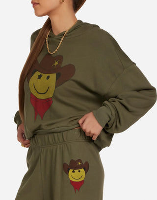Lauren Moshi Yvette Cowboy Happyface Hoodie
