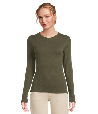 Lilla P Rib Slub Long Sleeve Crew Neck Shirt