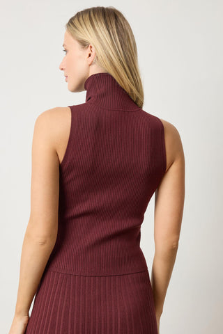 Lilla P Ribbed Sleeveless Turtleneck