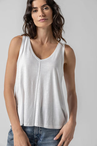 Lilla P Shirred Back V-Neck Tank Top - Premium clothing at Lonnys NY - Just $84! Shop Womens clothing now