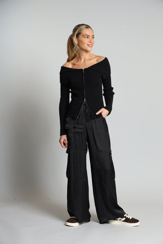 Lola + Sophie Marilyn Zip Front Sweater