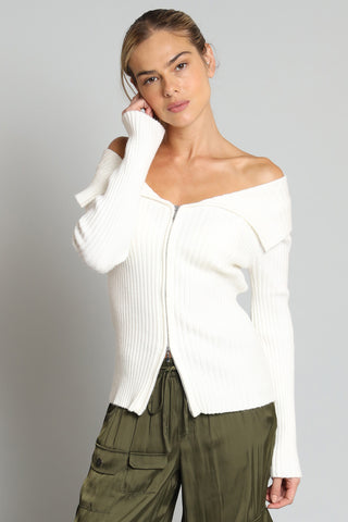 Lola + Sophie Marilyn Zip Front Sweater