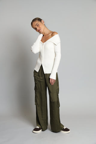 Lola + Sophie Marilyn Zip Front Sweater