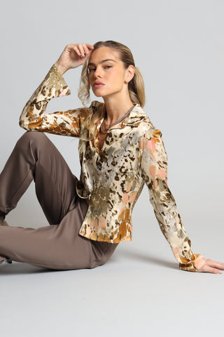 Lola + Sophie Safari Print Fitted Shirt