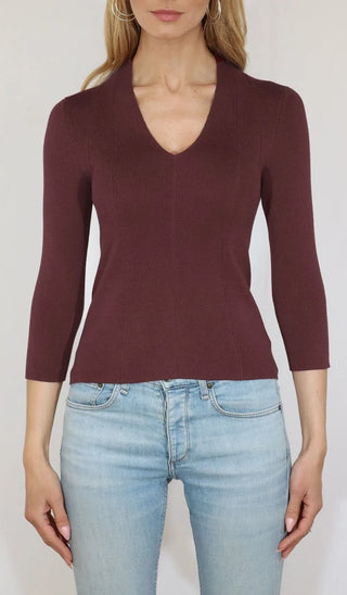 Lonnys 3/4 Sleeve High V-Neck