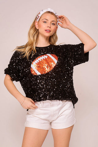 Love & Revenge Game Day Sequin Football Shirt