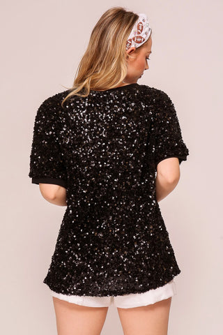 Love & Revenge Game Day Sequin Football Shirt