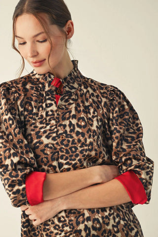 Madison Leopard Print Button Down Shirt